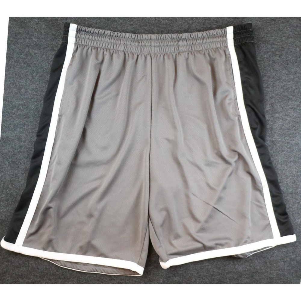 CSG Athletic Shorts Mens 3XL Gray Black Basketball Training 10" Inseam NWT